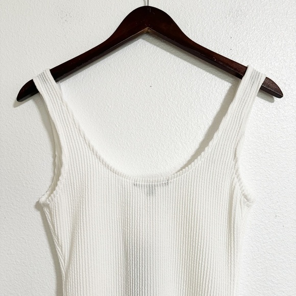 Lulus Elevated Energy Ivory Ribbed Notched Tank - Picture 7 of 13